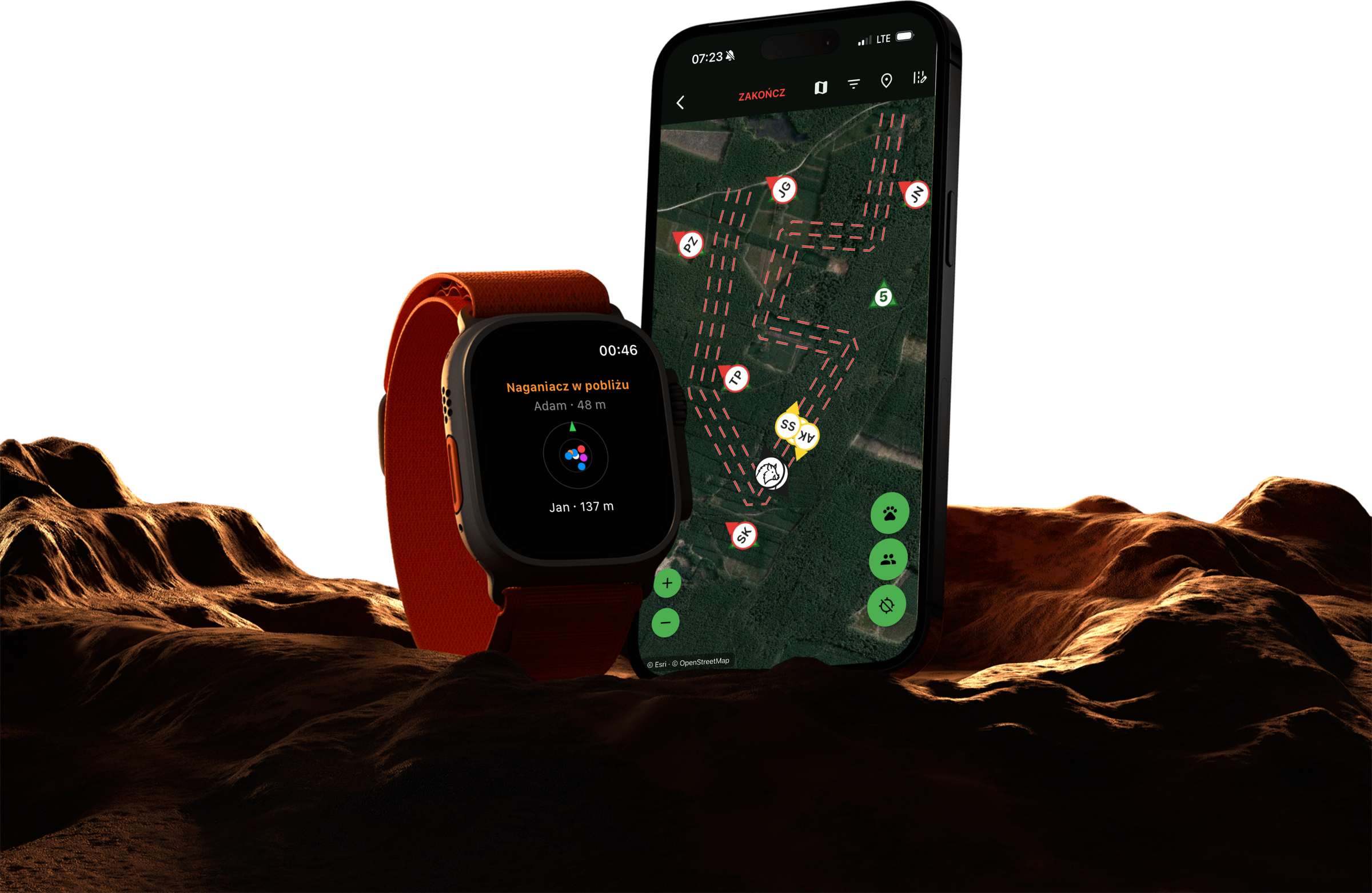 Naganiacze na Apple Watch i iPhonie — kompas oraz powiadomienie o zbliżeniu